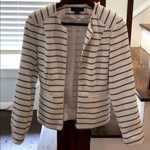 Black Striped Zipper Blazer